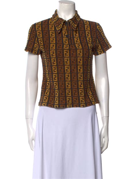 fendi button-up shirt womens|Fendi lace tops.